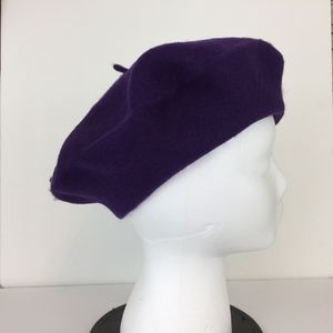 Women's French Beret 100% Wool Purple Hat NWT B315